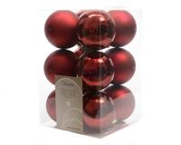 12 onbreekbare kerstballen ossenbloed 6 cm - thumbnail