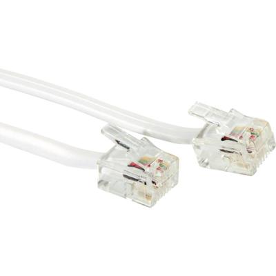 RJ11 platte kabel 6P4C, wit, 6 m