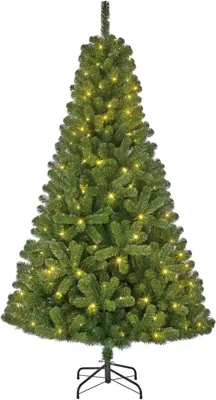 Kunstkerstboom black box Charlton Met led groen h185 x d115cm