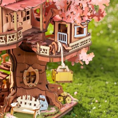 Robotime Sakura Boomhut Kersenbloesem Miniatuur Creatief Knutselen