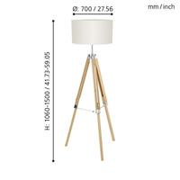 EGLO LANTADA vloerverlichting Beige E27 60 W - thumbnail