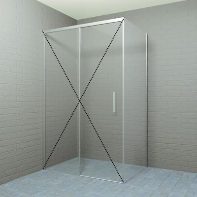 Zijwand Boss & Wessing Rollo Soft Close 90x200 cm Nano Glas RVS Look Boss & Wessing
