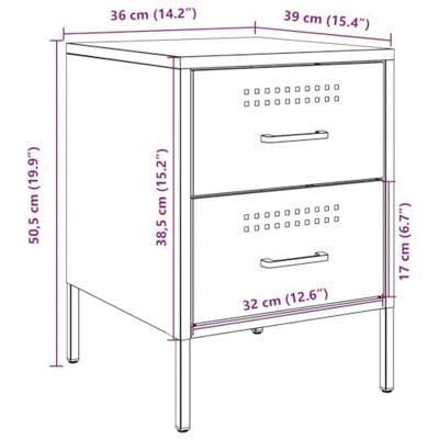 Nachtkastje 36x39x50,5 cm staal wit Nachtkastje 36x39x50,5 cm staal wit