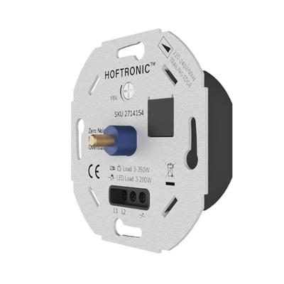 LED dimmer - 3-200 watt - Geschikt voor fase afsnijding - Universeel - Incl. zwart afdekraam en draaiknop