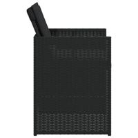 Tuinstoelen 4 st met kussens poly rattan zwart - thumbnail