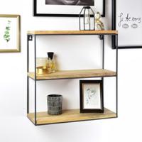 Urban Interiors Wandrek 'Wally' Mangohout en metaal, 45 x 45cm - thumbnail