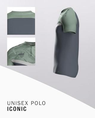 JAKO 6324 Polo Iconic - Anthra Light/Mintgroen/Zachtgrijs - 4XL
