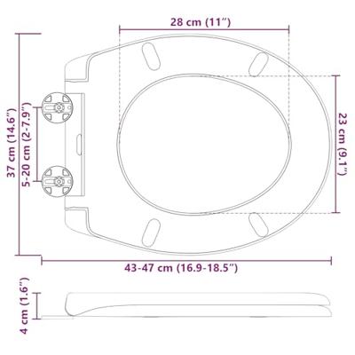 VidaXL Toiletzitting zwart 47 x 37 x 4 cm duroplast