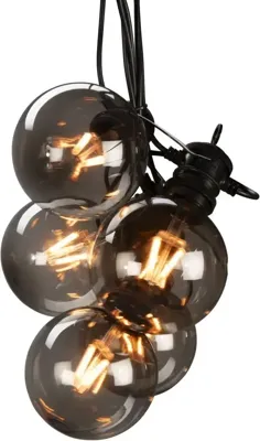 Konstsmide Snoer 10l smoke globe 4,5 m extra warm wit dimbaar, IP44