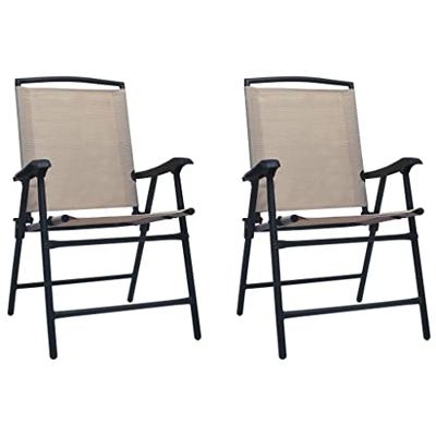 Tuinstoelen inklapbaar 2 st textileen taupe