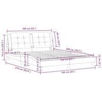 Bedframe met hoofdbord kunstleer zwart en wit 160x200 cm - thumbnail