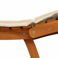 Ligbed met kussen 2 pcs Beige Massief Acaciahout - thumbnail