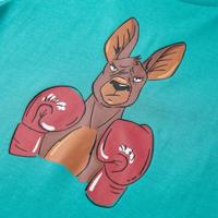 Kindershirt met korte mouwen 104 donkermintkleurig - thumbnail