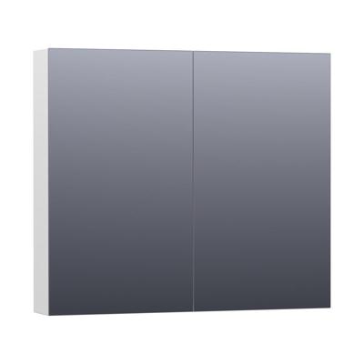 Brauer Impress Deluxe Spiegelkast - 80 cm - met interne en externe Verlichting - 2 Dubbelzijdige Spiegeldeuren - Hoogglans Wit