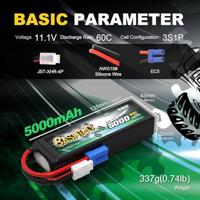 Gens ace LiPo accupack 11.1 V 5000 mAh Softcase EC5 - thumbnail