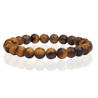 Natuursteen Armband met 8mm Kralen Memphis - Matte Tiger Eye - thumbnail