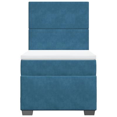 Boxspring met matras fluweel blauw 140x190 cm - thumbnail