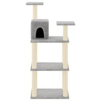 VidaXL Kattenkrabpaal met sisal krabpalen 118,5 cm lichtgrijs - thumbnail