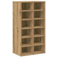 Schoenenrek 54x34x100,5 cm bewerkt hout artisanaal eikenkleur - thumbnail