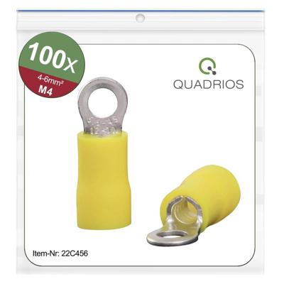 Quadrios 22C456 Ringkabelschoen Dwarsdoorsnede (max.): 6.0 mm² Schachtdiameter: 4.3 mm Deels geïsoleerd Geel 1 set(s) Quadrios 22C456 Ringkabelschoen Dwarsdoorsnede (max.): 6.0 mm² Schachtdiameter: 4.3 mm Deels geïsoleerd Geel 1 set(s)