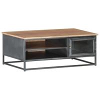 Salontafel 90x50x35 cm massief acaciahout grijs - thumbnail