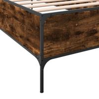 Bedframe bewerkt hout en metaal gerookt eikenkleurig 90x190 cm - thumbnail