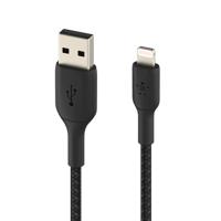 Belkin gevlochten Lightning-kabel (Boost Charge Lightning/USB-kabel voor iPhone, iPad, AirPods) MFi-gecertificeerde iPhone-laadkabel, gevlochten Lightning-kabel (2 m, zwart) - thumbnail