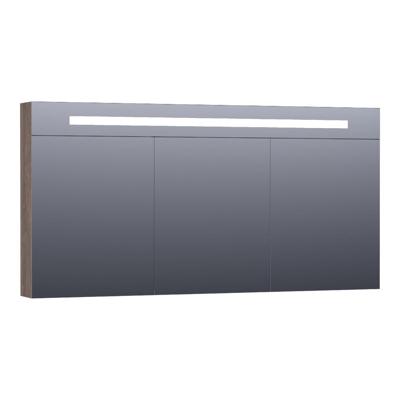 Brauer Promise Deluxe Spiegelkast - 140 cm - met Directe Verlichting - 3 Dubbelzijdige Spiegeldeuren - Grove