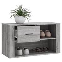 VidaXL Schoenenkast 80x35x45 cm bewerkt hout grijs sonoma - thumbnail