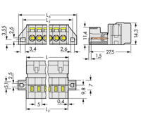 WAGO 721-612/019-000 Male header (standaard) 2060 Totaal aantal polen: 12 Rastermaat: 5 mm Inhoud: 25 stuk(s) - thumbnail