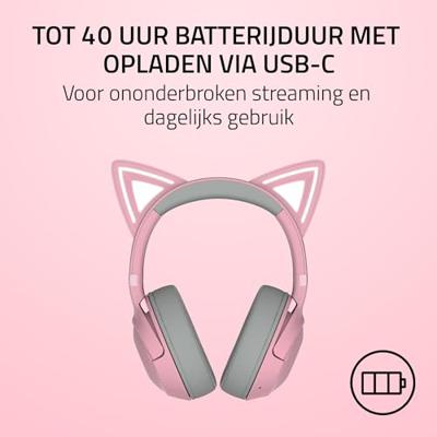 RAZER Kraken Kitty BT V2 Over Ear koptelefoon Bluetooth Stereo Kwarts, Pink Gamen