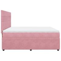Boxspring met matras fluweel roze 200x200 cm - thumbnail