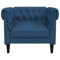 Fauteuil Chesterfield-stijl stof blauw - thumbnail