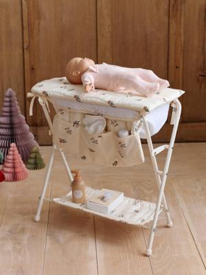 2-in-1 luiertafel voor metalen poppen ecru