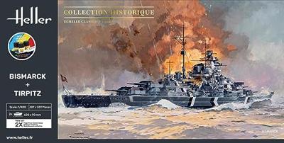 Heller 55078 STARTER KIT Bismarck + Tirpitz TWINSET Bouwpakket Schaal 1:400