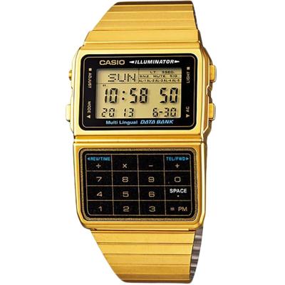 Unisex horloge Casio DATABANK CALCULATOR GOLD