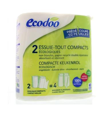 Ecodoo Keukenrol compact ecologisch bio 2 Stuks Ecodoo Keukenrol compact ecologisch bio 2 Stuks