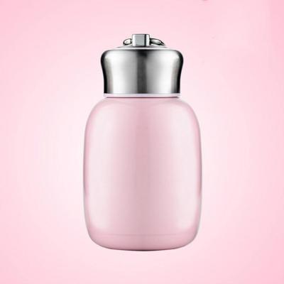 Mini leuke koffie vacuüm kolven Thermos RVS Cup reizen drink water fles Thermoses mokken 280ML (roze)