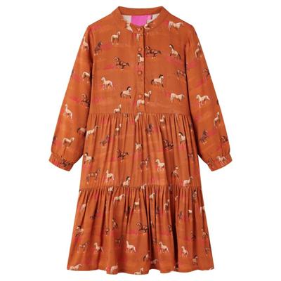 VidaXL Kinderjurk 116 cognackleurig