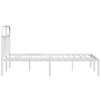 Bedframe met hoofdbord metaal wit 140x190 cm - thumbnail