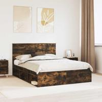 Bedframe Gerookt eiken 150 x 200 cm Massief grenenhout - thumbnail