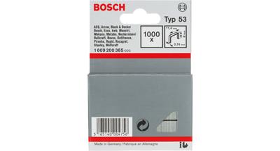 Bosch Accessories 1609200368 Nieten met fijn draad Type 53 1000 stuk(s) Afm. (l x b) 14 mm x 11.4 mm Bosch Accessories 1609200368 Nieten met fijn draad Type 53 1000 stuk(s) Afm. (l x b) 14 mm x 11.4 mm