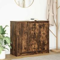 Dressoir 85x34x76 cm bewerkt hout gerookt eikenkleurig - thumbnail