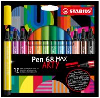 STABILO pen 68 max arty viltstift met dikke beitelpuntetui 12 kleuren - thumbnail