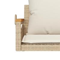 Schommelbank met kussens 63x62x40 cm poly rattan beige - thumbnail