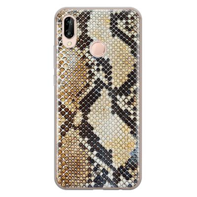 Huawei P20 Lite siliconen hoesje - Golden snake