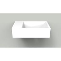 Fontein Arcqua Marble Free 40x22x12 cm Links Zonder Kraangat Glanzend Wit - thumbnail