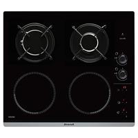 BRANDT BPI6413BM - Combi-inductie / gaskookplaat - 4 zones - B 51 x D 58 cm - Glascoating - Zwart - thumbnail