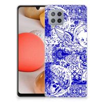 Silicone Back Case Samsung Galaxy A42 Angel Skull Blauw - thumbnail