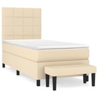 Boxspring met matras stof crèmekleurig 80x200 cm - thumbnail